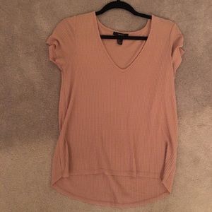 Pink flowy waffle tee